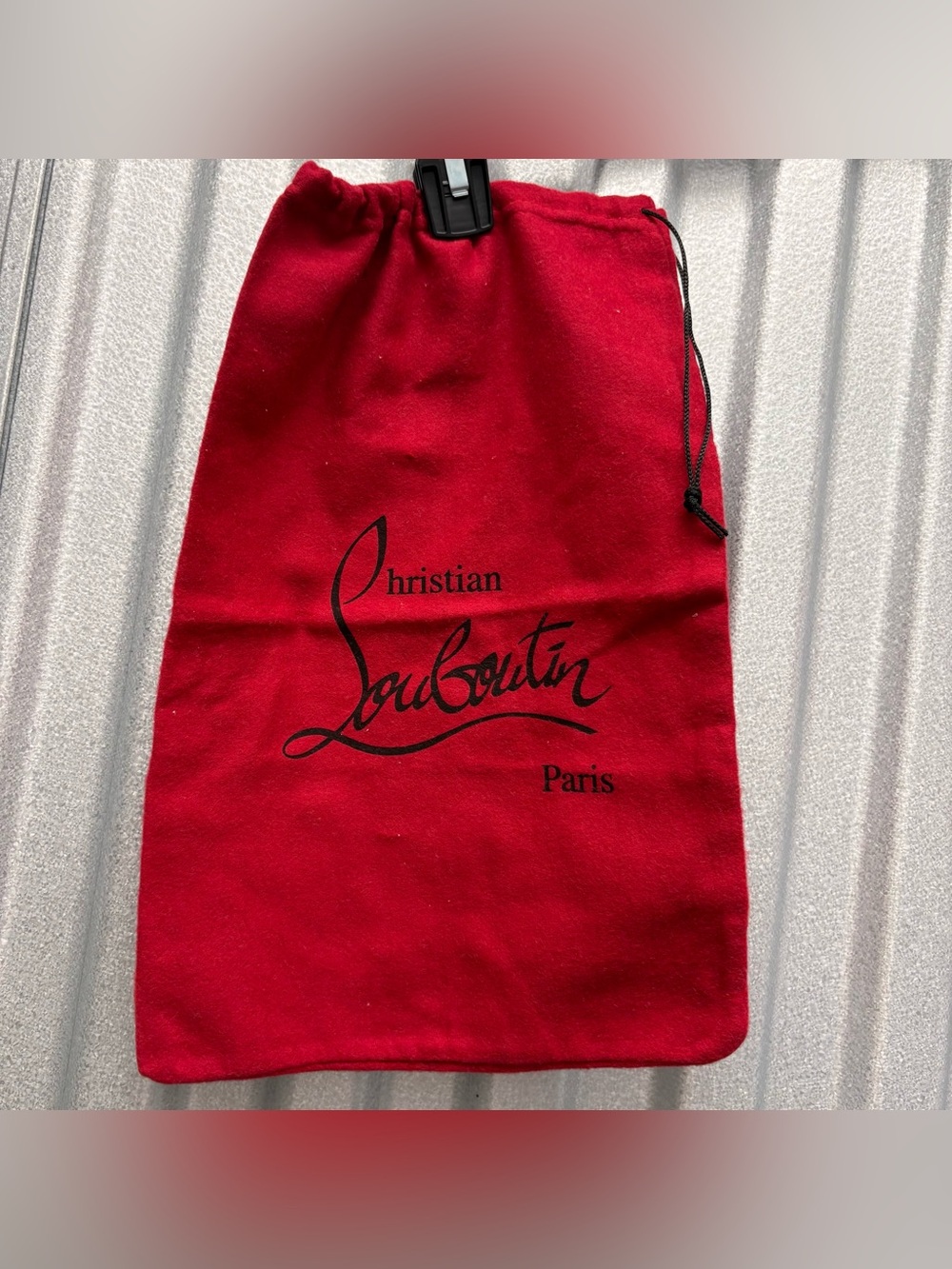 Red Christian Louboutin Felt Drawstring dust bag